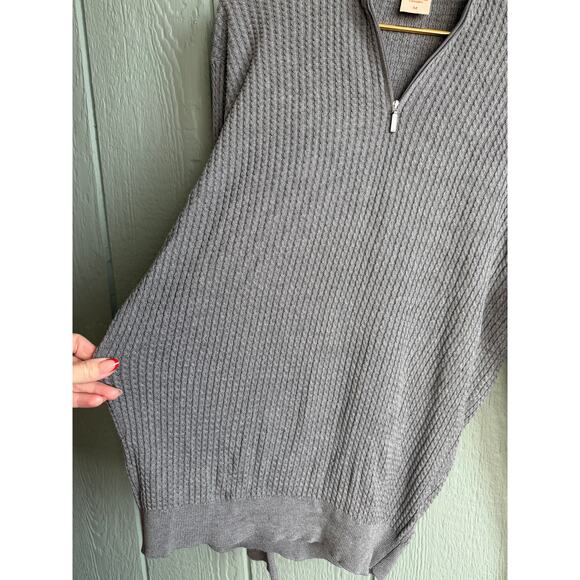 Tulliano Silk/Cotton Luxury Quarter Zip Sweater – Men’s M – Gray - Picture 3 of 6